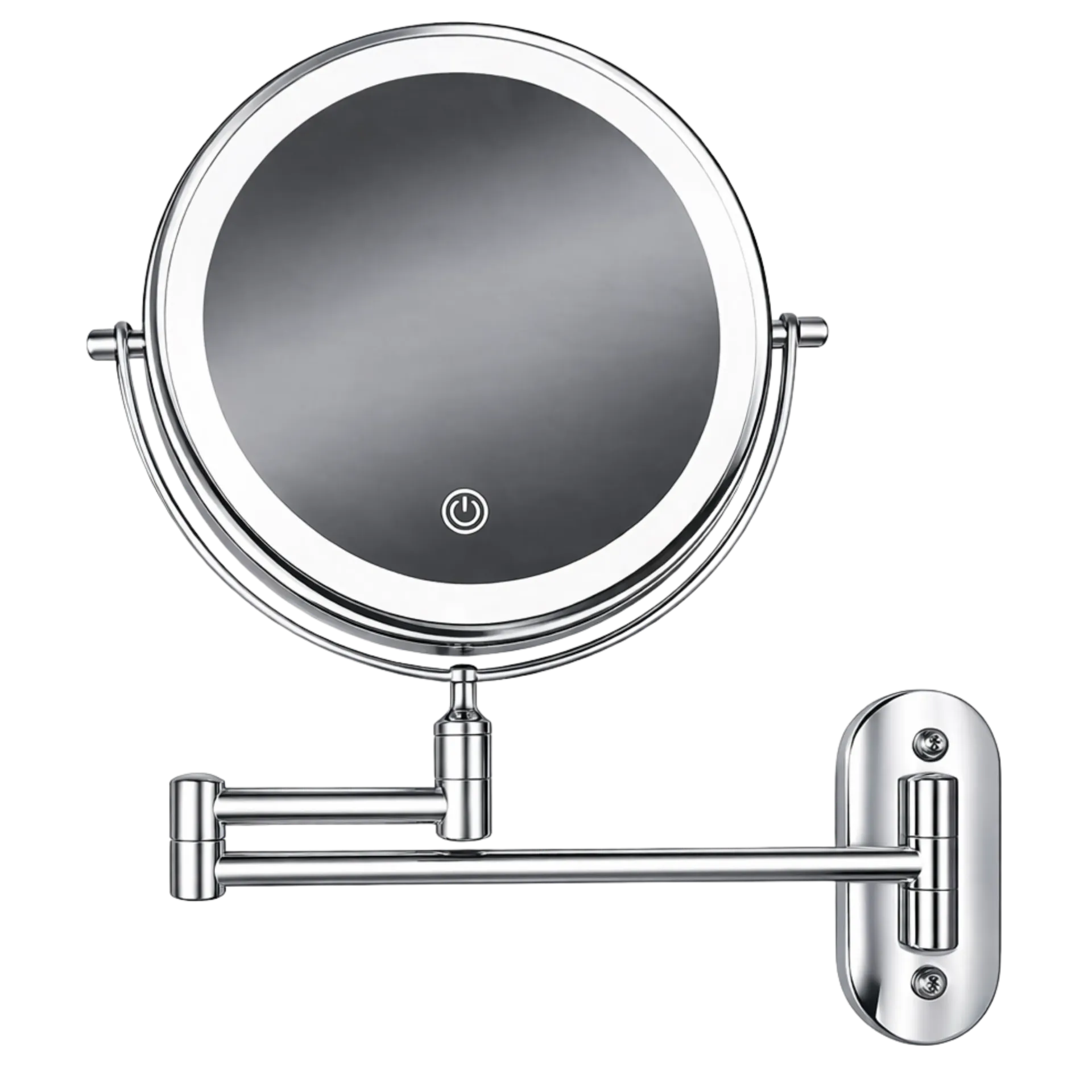 ESPEJO EXTENSIBLE RECARGABLE CON LUZ LED Y AUMENTO X5 CROMADO RIVER