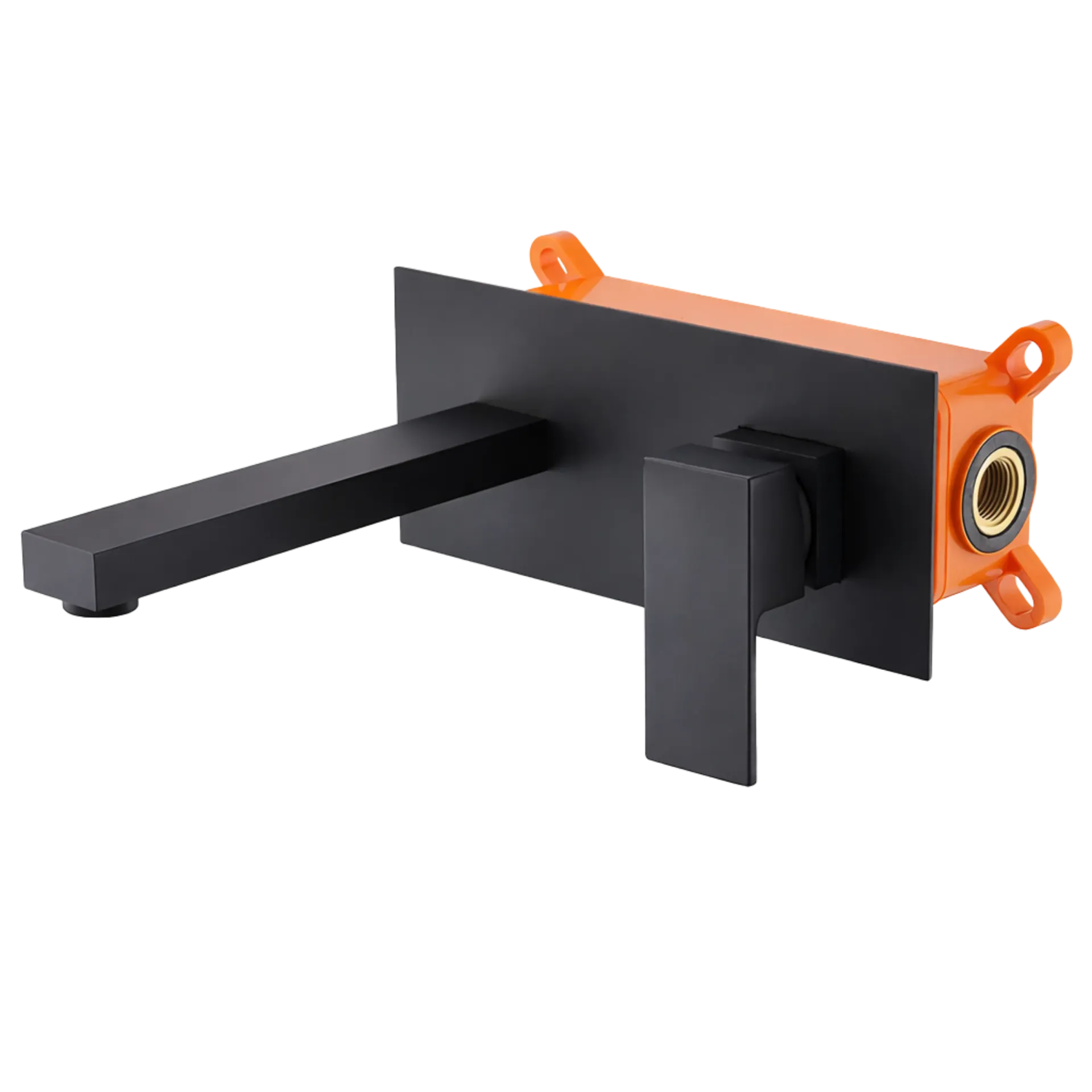 GRIFERIA DE LAVAMANOS DE PARED RUBIK NEGRO MATE RIVER