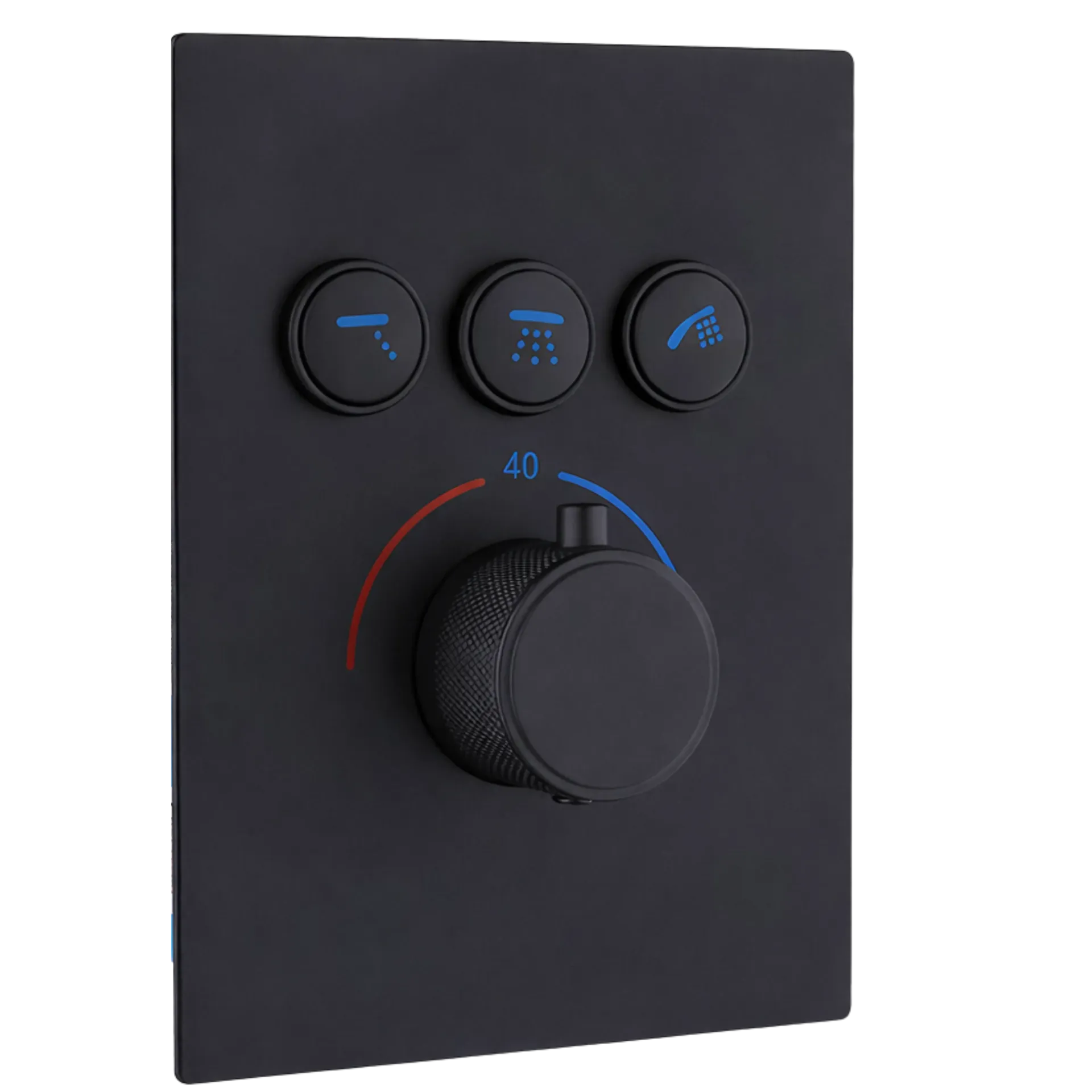 [RIV-350N] MONOMANDO DE DUCHA TERMOSTATICO 3 FUNCIONES NEGRO MATE RIVER