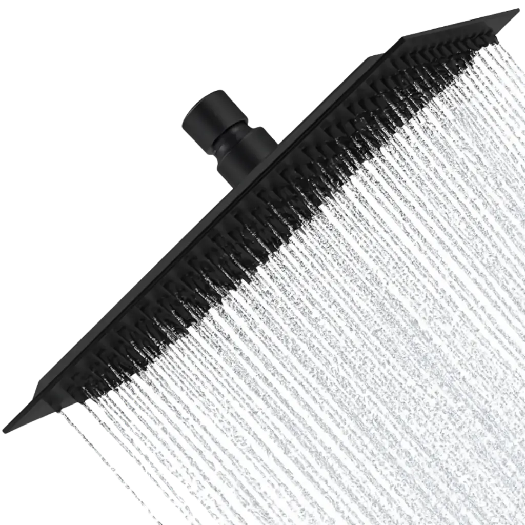 DUCHA REGADERA CUADRADA APOLO 20CM NEGRO MATE RIVER