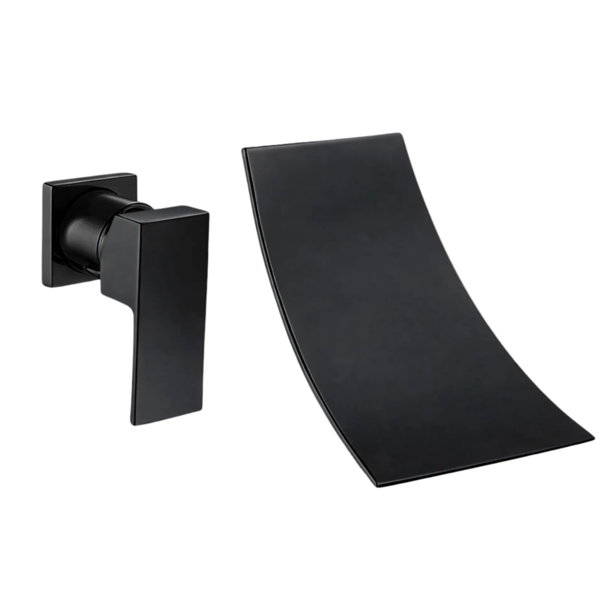 [RIV-451N] GRIFERIA DE LAVAMANOS DE PARED CASCADA NEGRO MATE RIVER