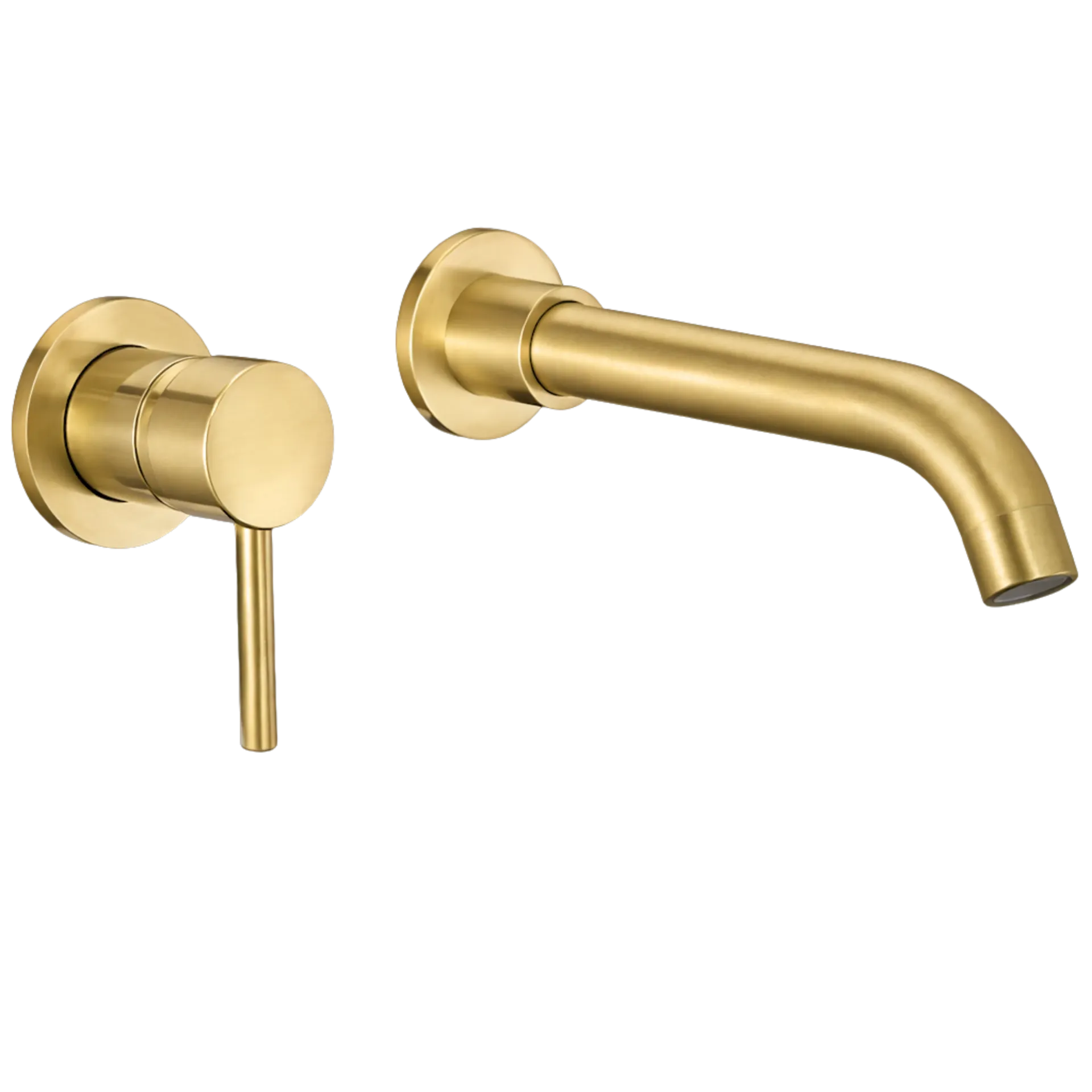 [RIV-460D] GRIFERIA DE LAVAMANOS DE PARED GOLA DORADO MATE RIVER