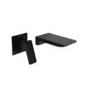 GRIFERIA DE LAVAMANOS DE PARED CASCADA NEGRO MATE RIVER