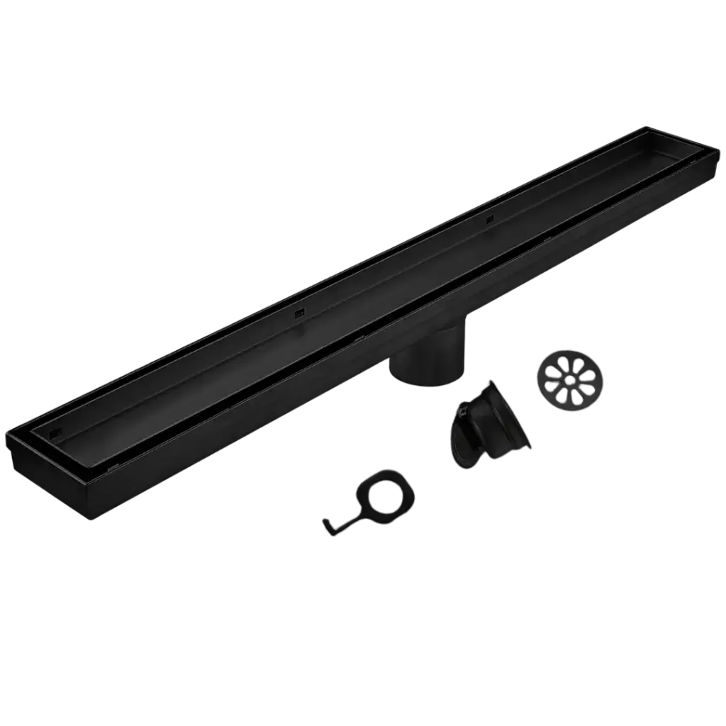 REJILLA DOBLE VISTA 60X7CM NEGRO MATE RIVER