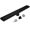 REJILLA DOBLE VISTA 60X7CM NEGRO MATE RIVER