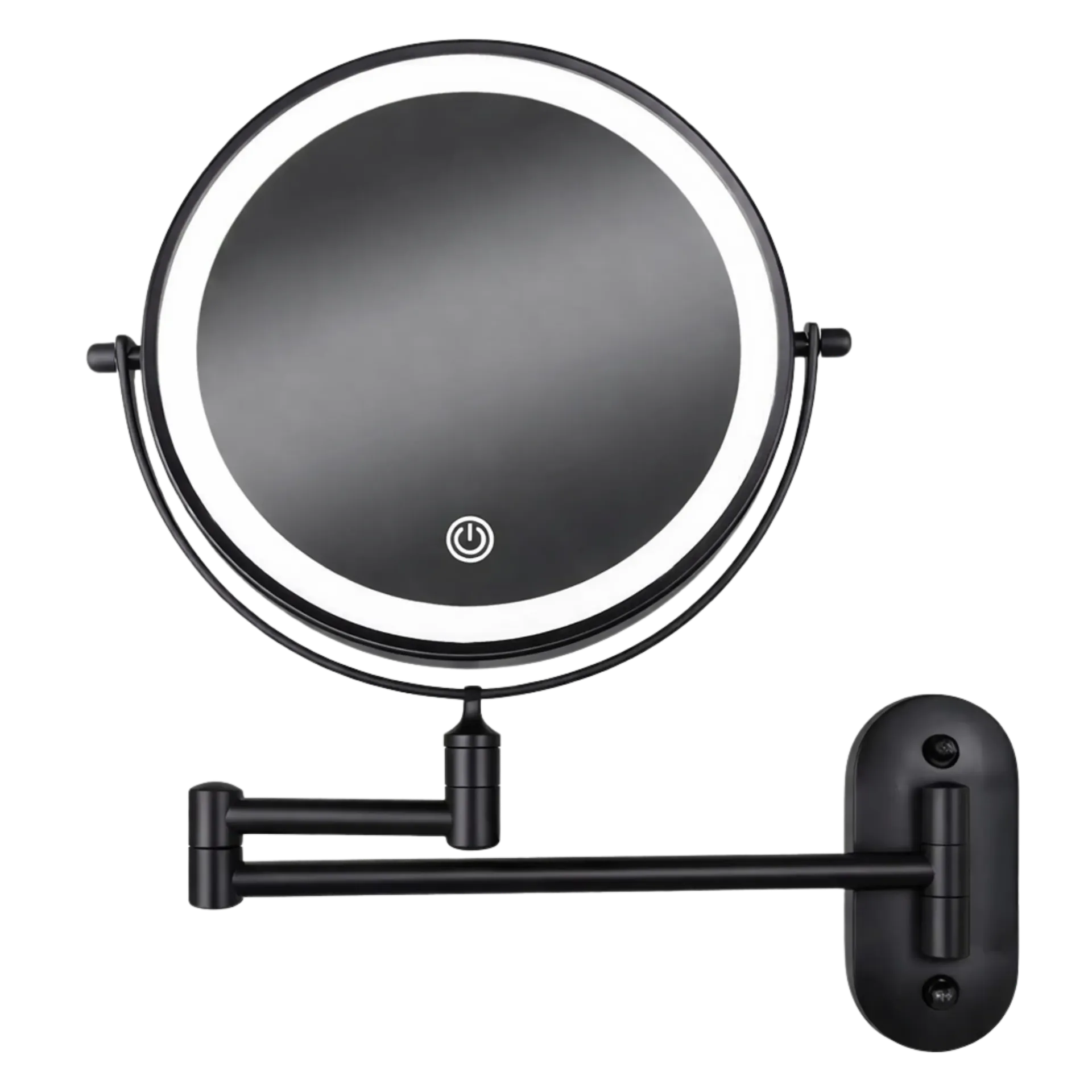 ESPEJO EXTENSIBLE CON LUZ LED Y AUMENTO X5 NEGRO MATE RIVER