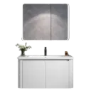 MUEBLE DE BAÑO CURVE 60CM BLANCO CON ESPEJO ARMARIO RIVER