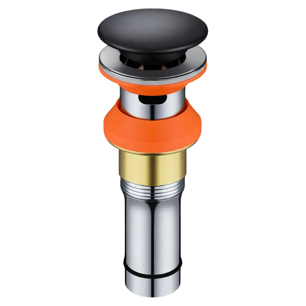 [RIV-604N/CR] DESAGUE DE LAVAMANOS CERAMICO C/R NEGRO MATE RIVER