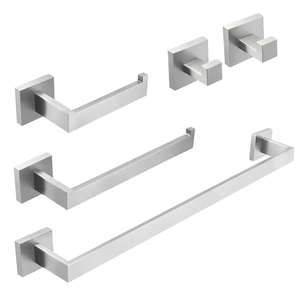 [RIV-703S] SET DE ACCESORIOS 5 PZAS SATINADO RIVER